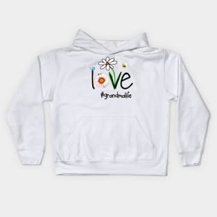 Womens Love Grandma Life - Art Flower Kids Hoodie